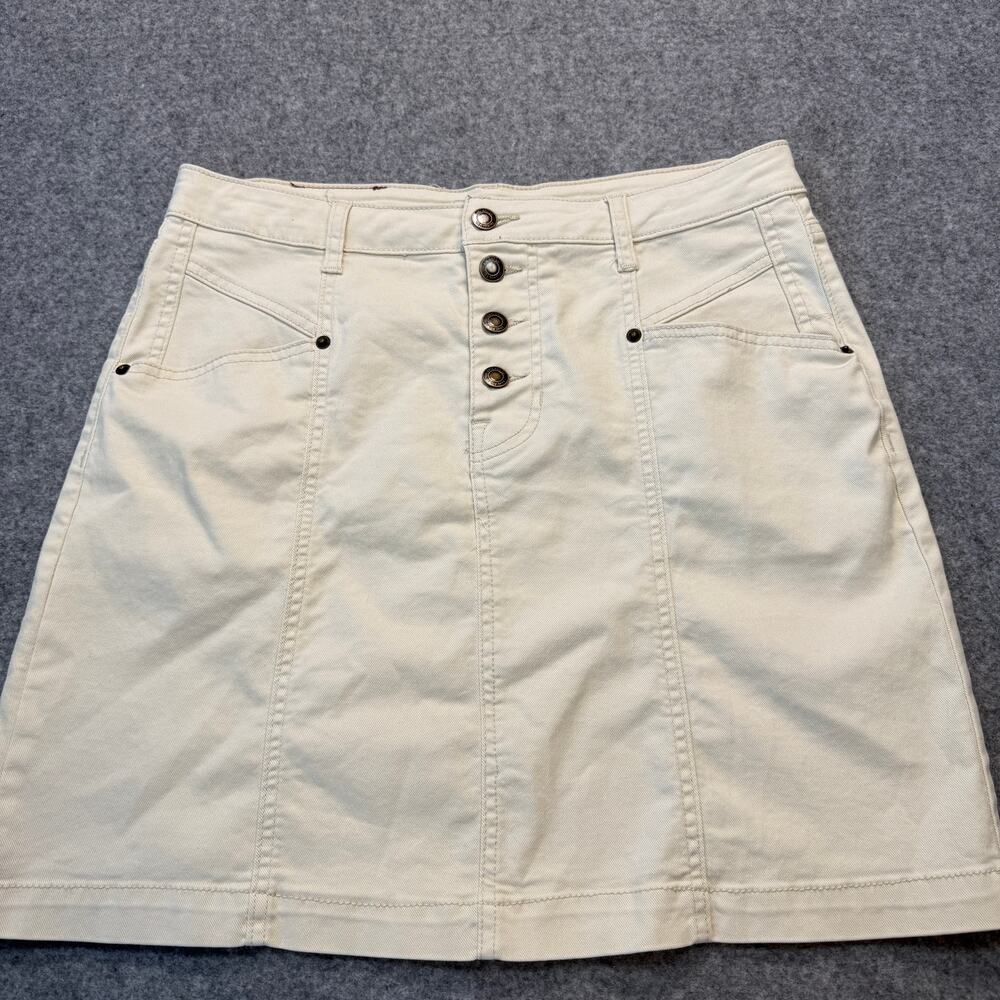 Women's Frye and Co. Cream‎ Denim Jean Mini Skirt Size 10